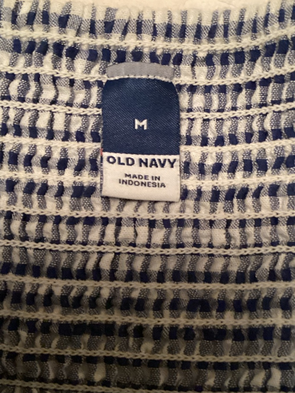 Old Navy Navy & White Gingham Puff Sleeve Dress size Medium - Picture 5 of 7